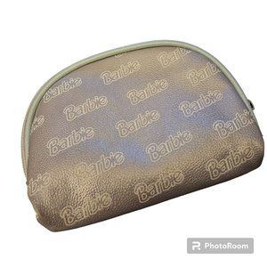 Mattel Barbie Makeup Small Bag Silver All Over Logo Hot Pink Inside Barbiecore